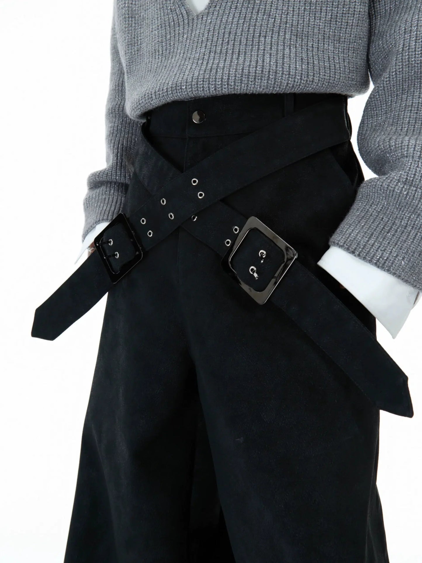 Cross Strap Leather Pants-ArguE CulturE