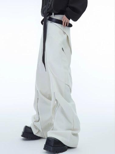 Loose-fit Metal Zipper Woolen Pants-ArguE CulturE