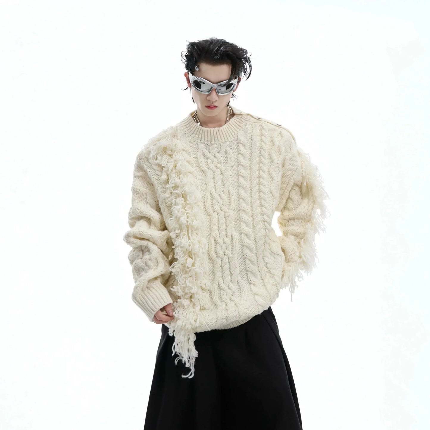 Asymmetric Cable Knit Sweater-ArguE CulturE