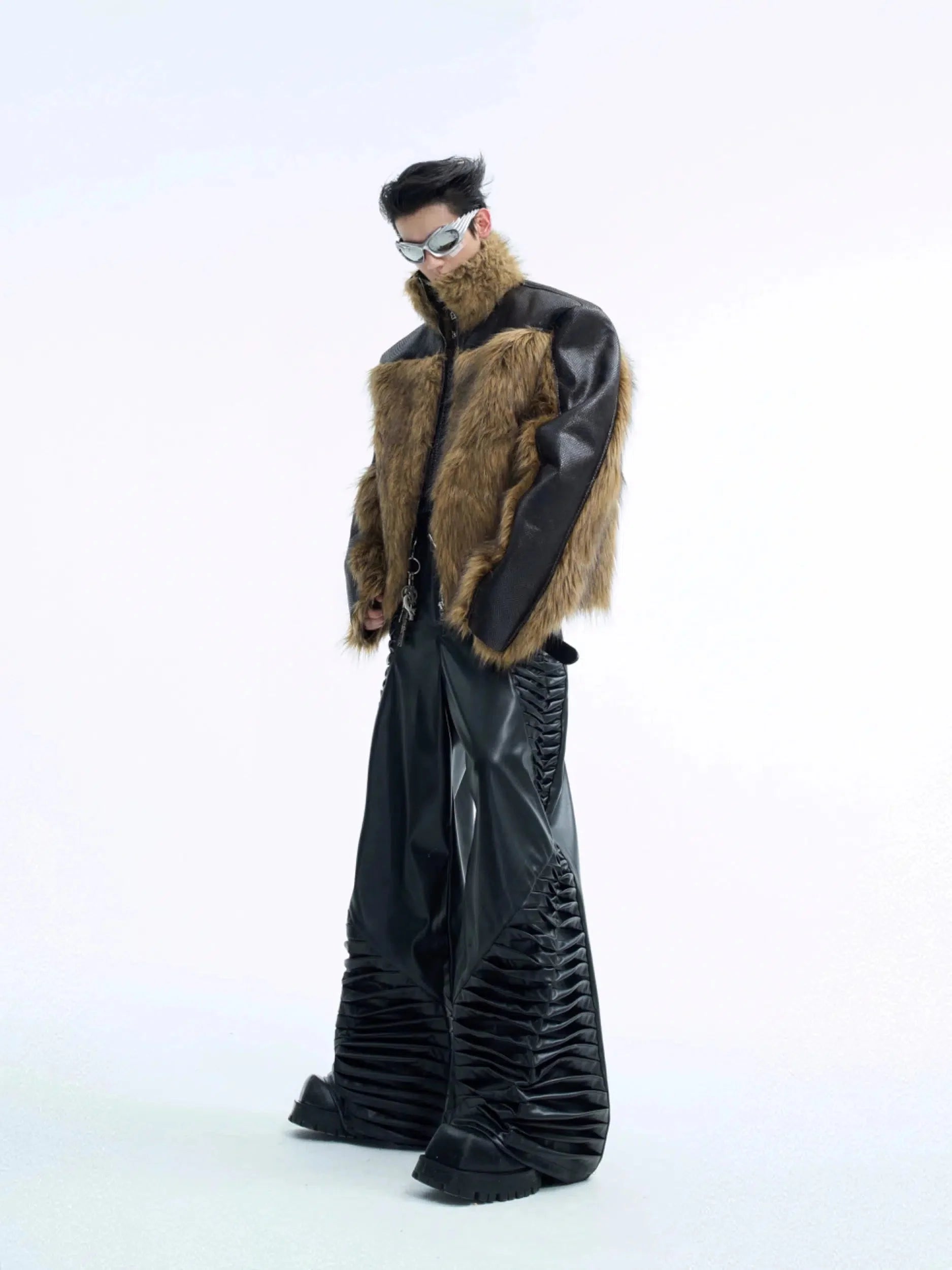 Snake Skin Stitching Fur Jacket-ArguE CulturE