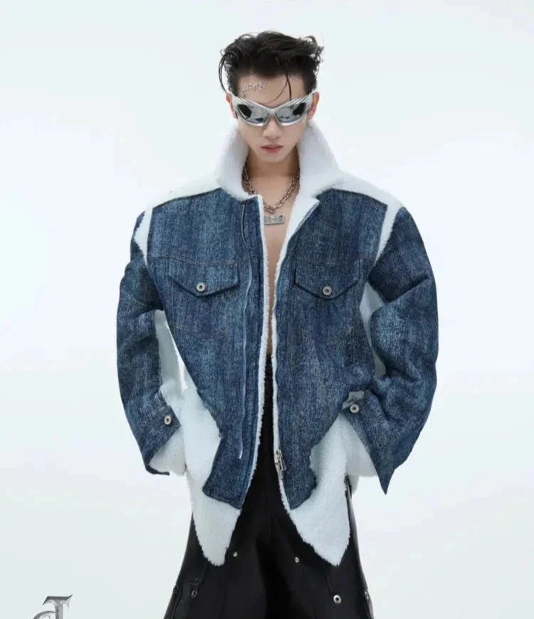 Two-piece Denim Patchwork Jacket-ArguE CulturE