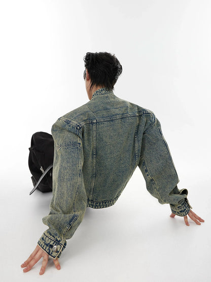 Distressed Metal Accents Denim Jacket-ArguE CulturE