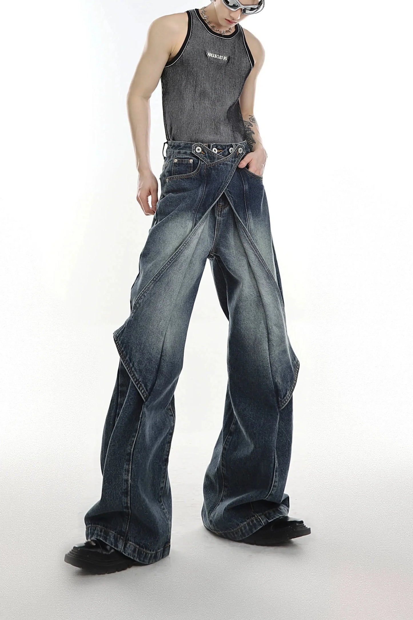 Distressed Washed Bell-bottom Jeans-ArguE CulturE