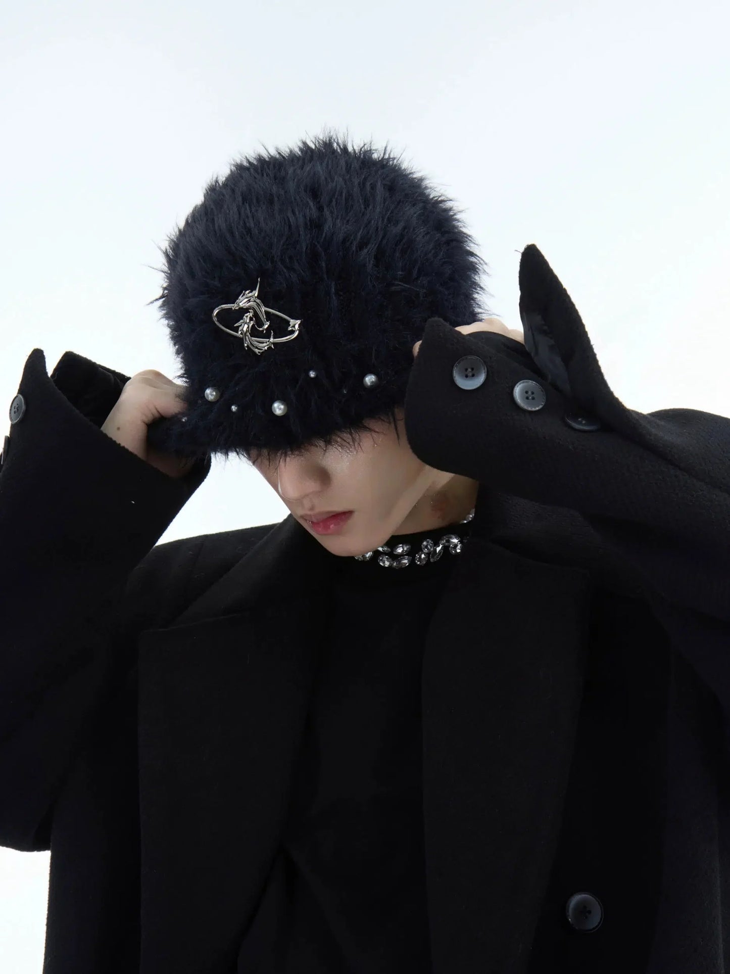 Faux Fur Hat with Pearls-ArguE CulturE