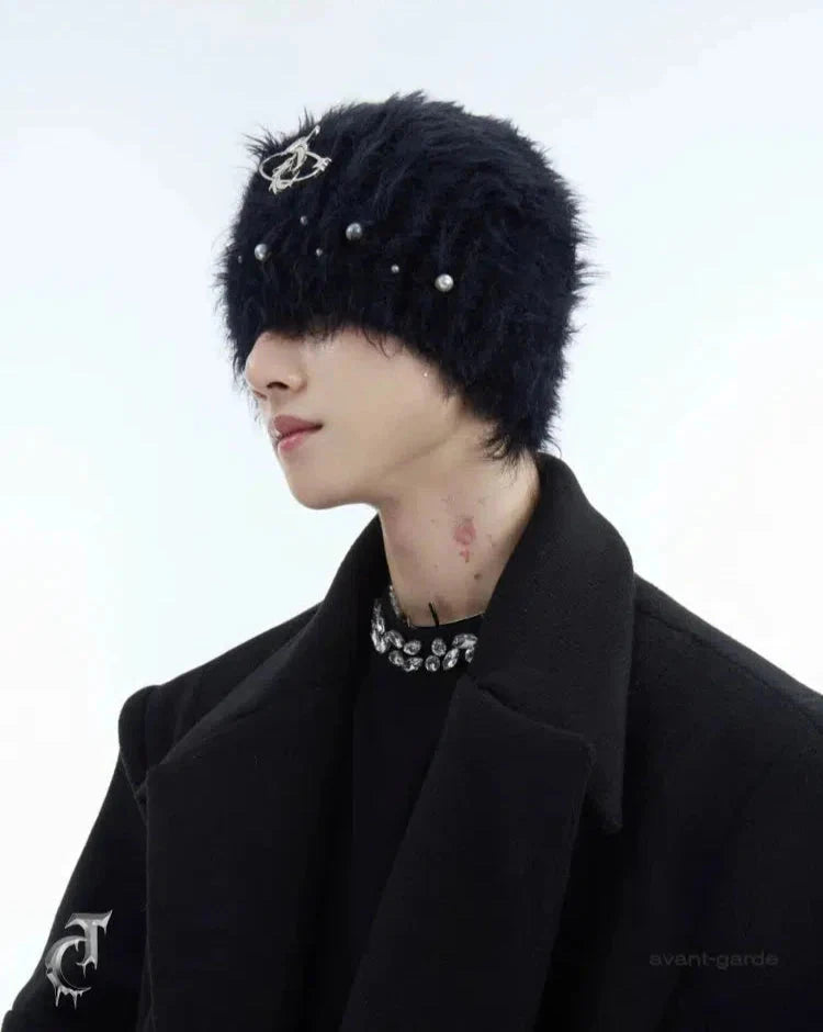 Faux Fur Hat with Pearls-ArguE CulturE