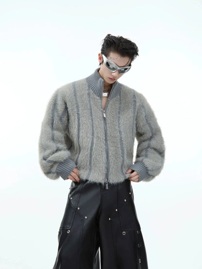 Furry Zip Up Sweater-ArguE CulturE