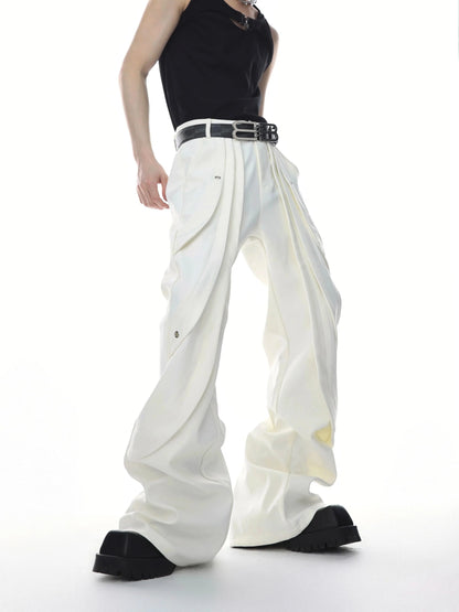 High-Waisted Pleated Flared Pants-ArguE CulturE