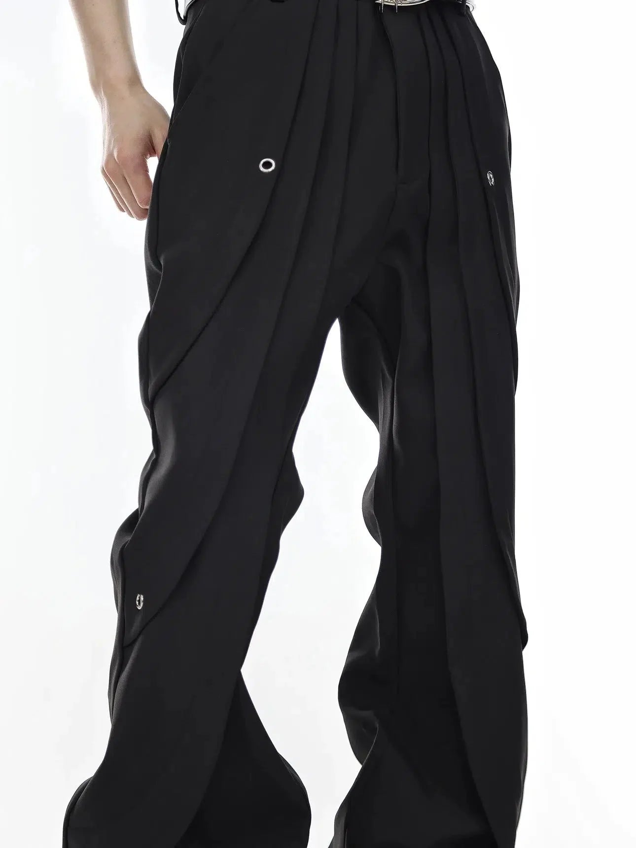 High-Waisted Pleated Flared Pants-ArguE CulturE