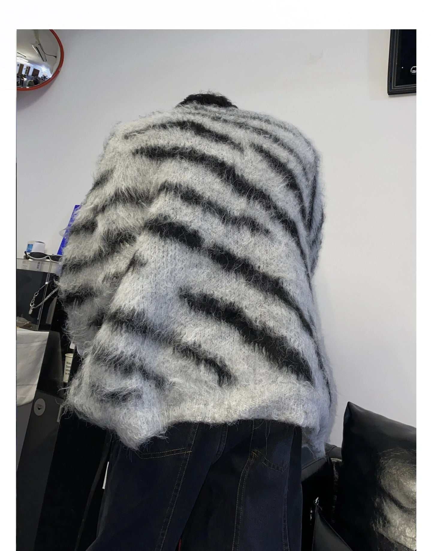 Zebra Pattern Mohair Sweater-ArguE CulturE