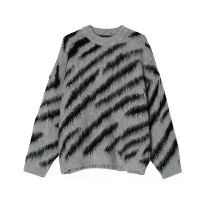 Zebra Pattern Mohair Sweater-ArguE CulturE