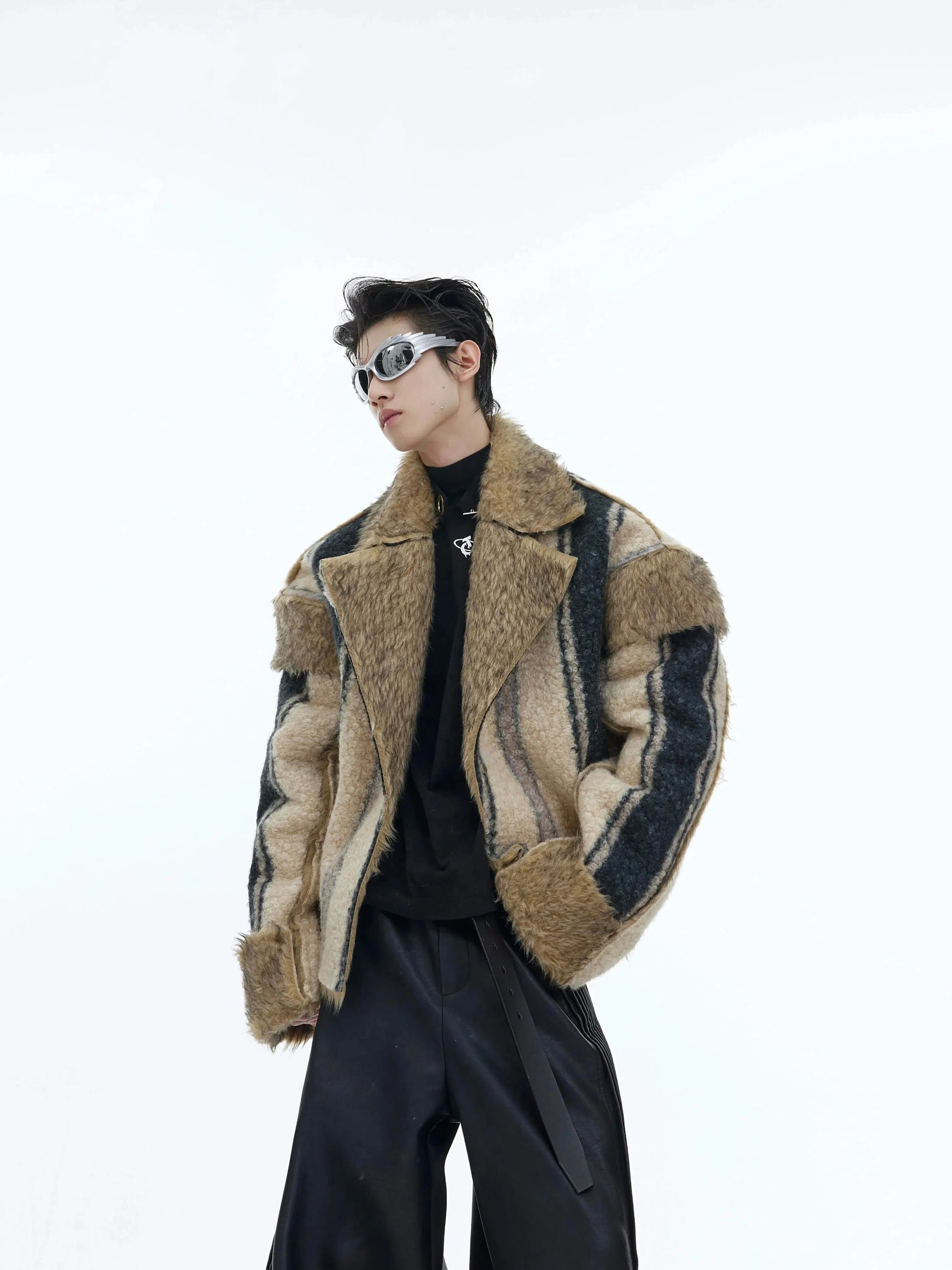 Large Lapel Fur Double-sided Short Coat-ArguE CulturE