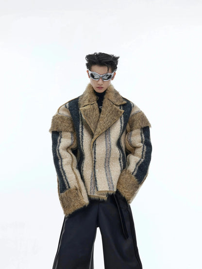 Large Lapel Fur Double-sided Short Coat-ArguE CulturE