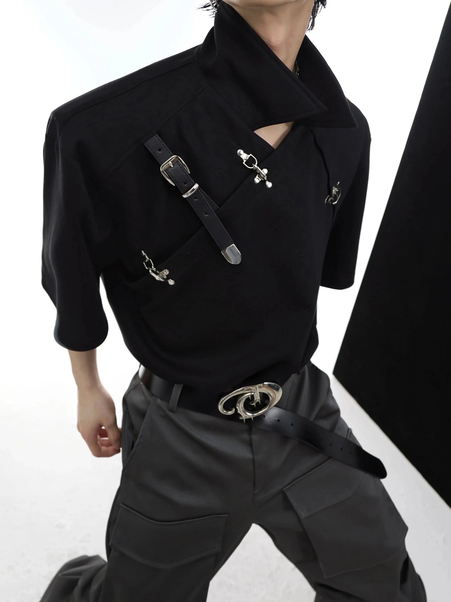 Metal Belt Buckle Polo T-shirt-ArguE CulturE