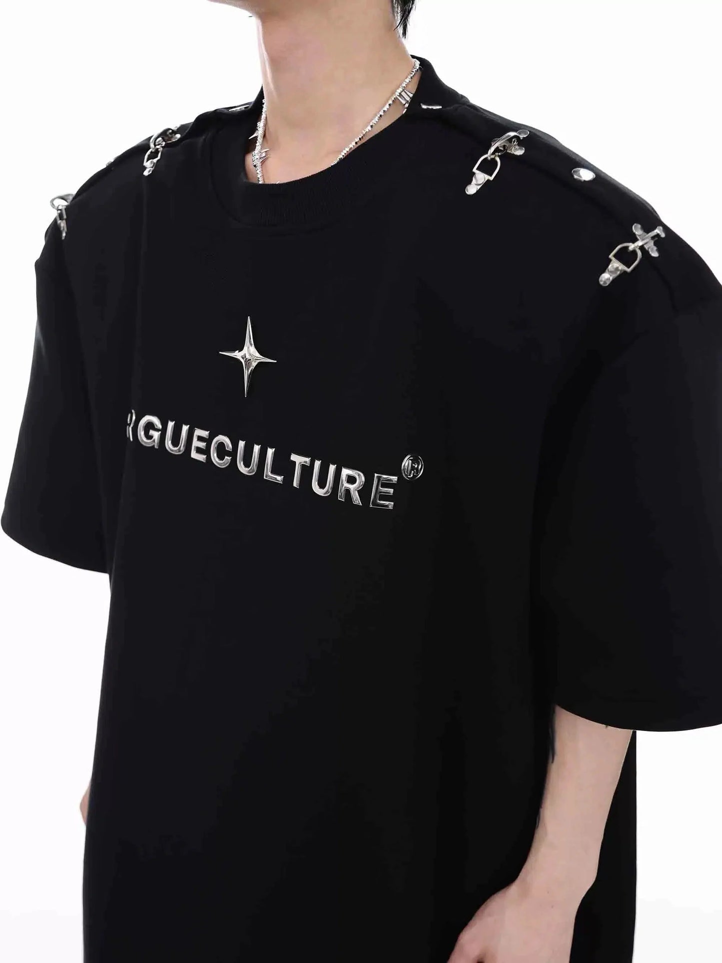 Metal Airplane One-Shoulder T-shirt-ArguE CulturE