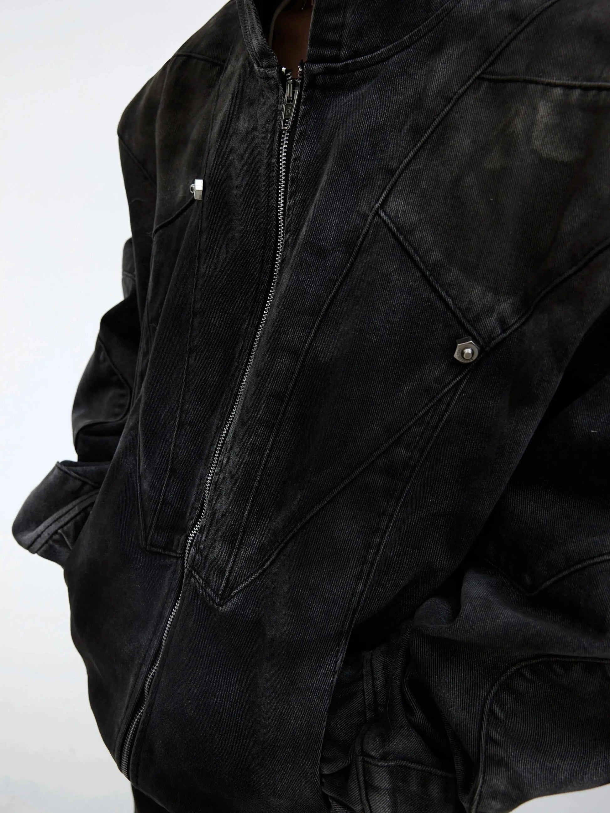 Metal Distressed Denim Jacket-ArguE CulturE