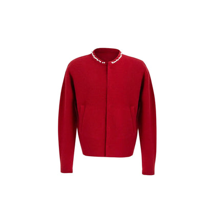 Pearl Trim Wool Cardigan-ArguE CulturE