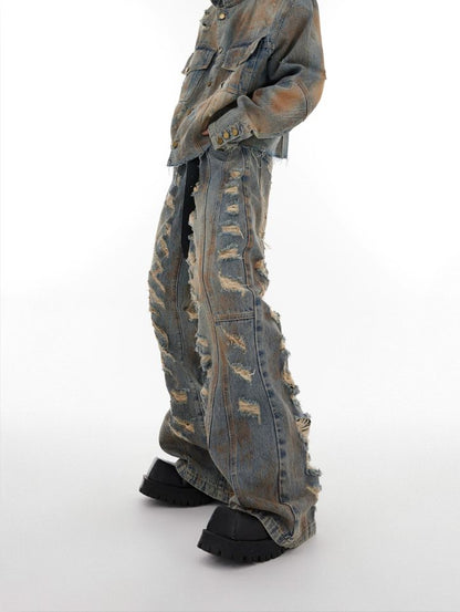 Destroyed Denim Jacket-ArguE CulturE