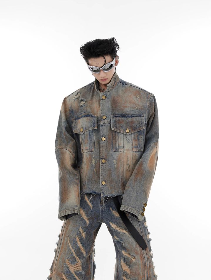 Destroyed Denim Jacket-ArguE CulturE