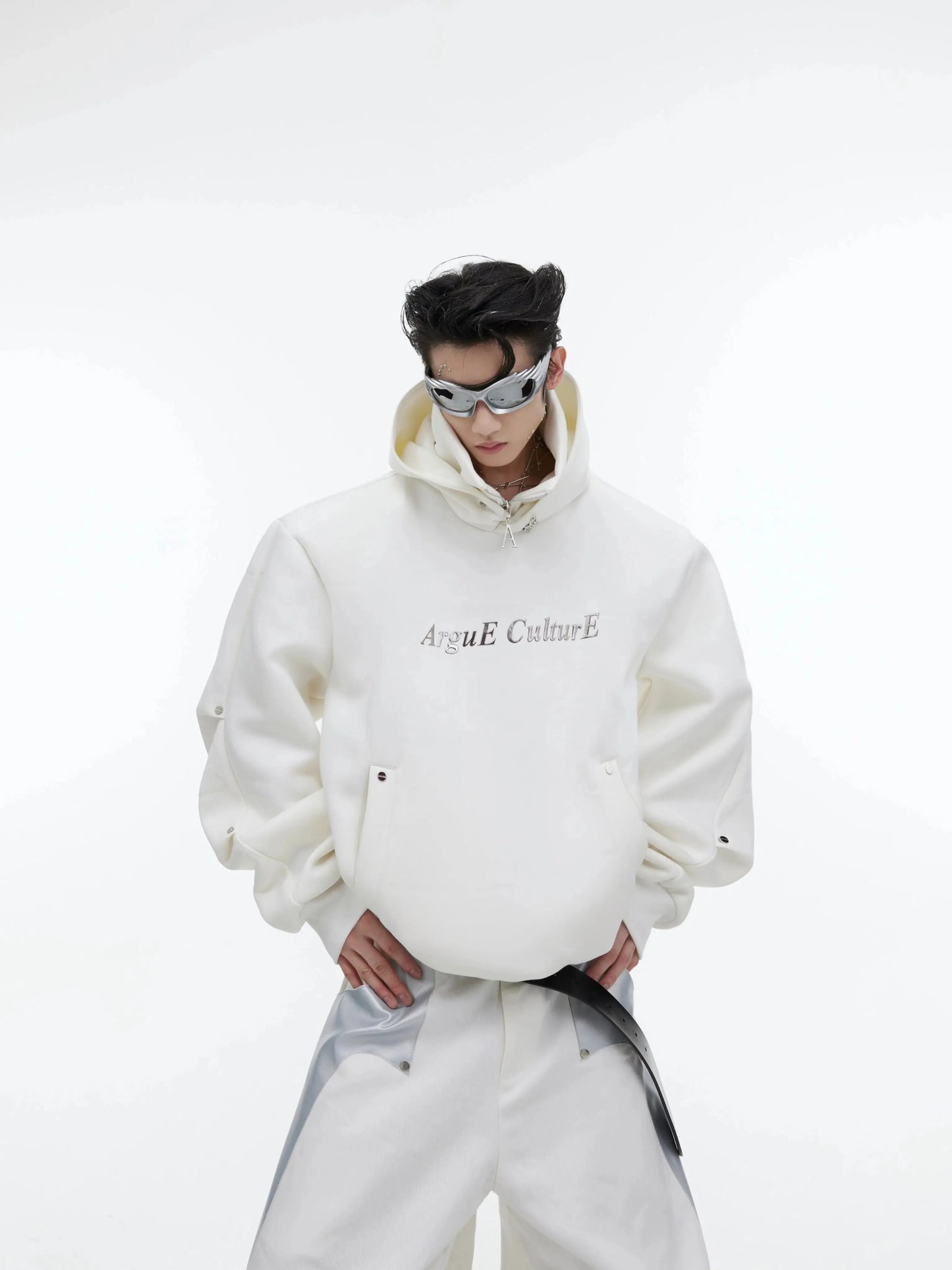 Sequin High Collar Hooded Sweatshirt-ArguE CulturE