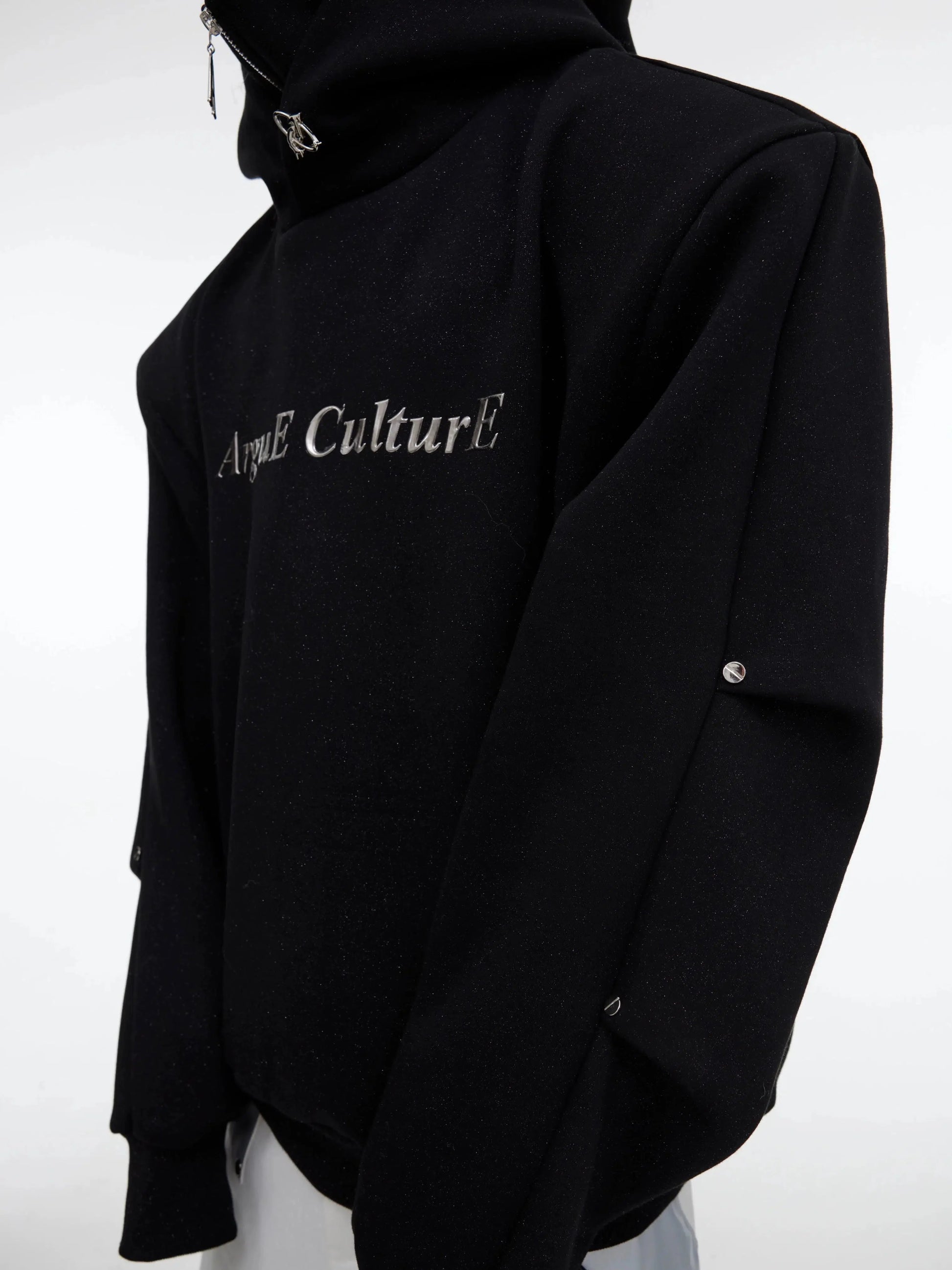 Sequin High Collar Hooded Sweatshirt-ArguE CulturE