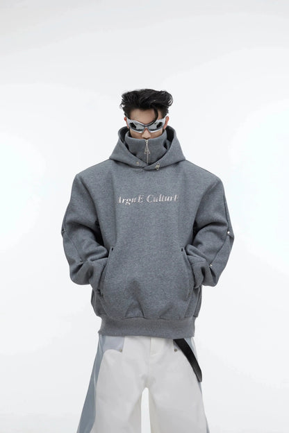 Sequin High Collar Hooded Sweatshirt-ArguE CulturE