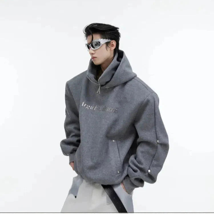 Sequin High Collar Hooded Sweatshirt-ArguE CulturE