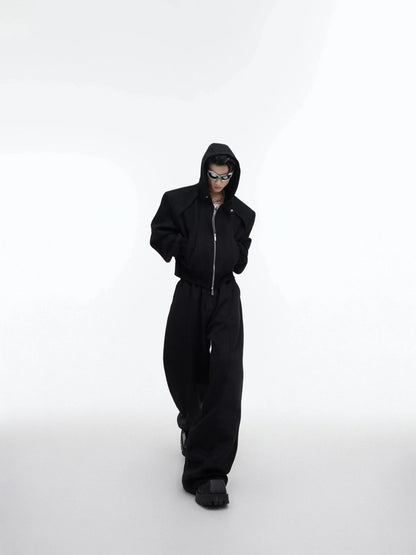 Sequin Zipper Hooded Sweater and Pants Set-ArguE CulturE