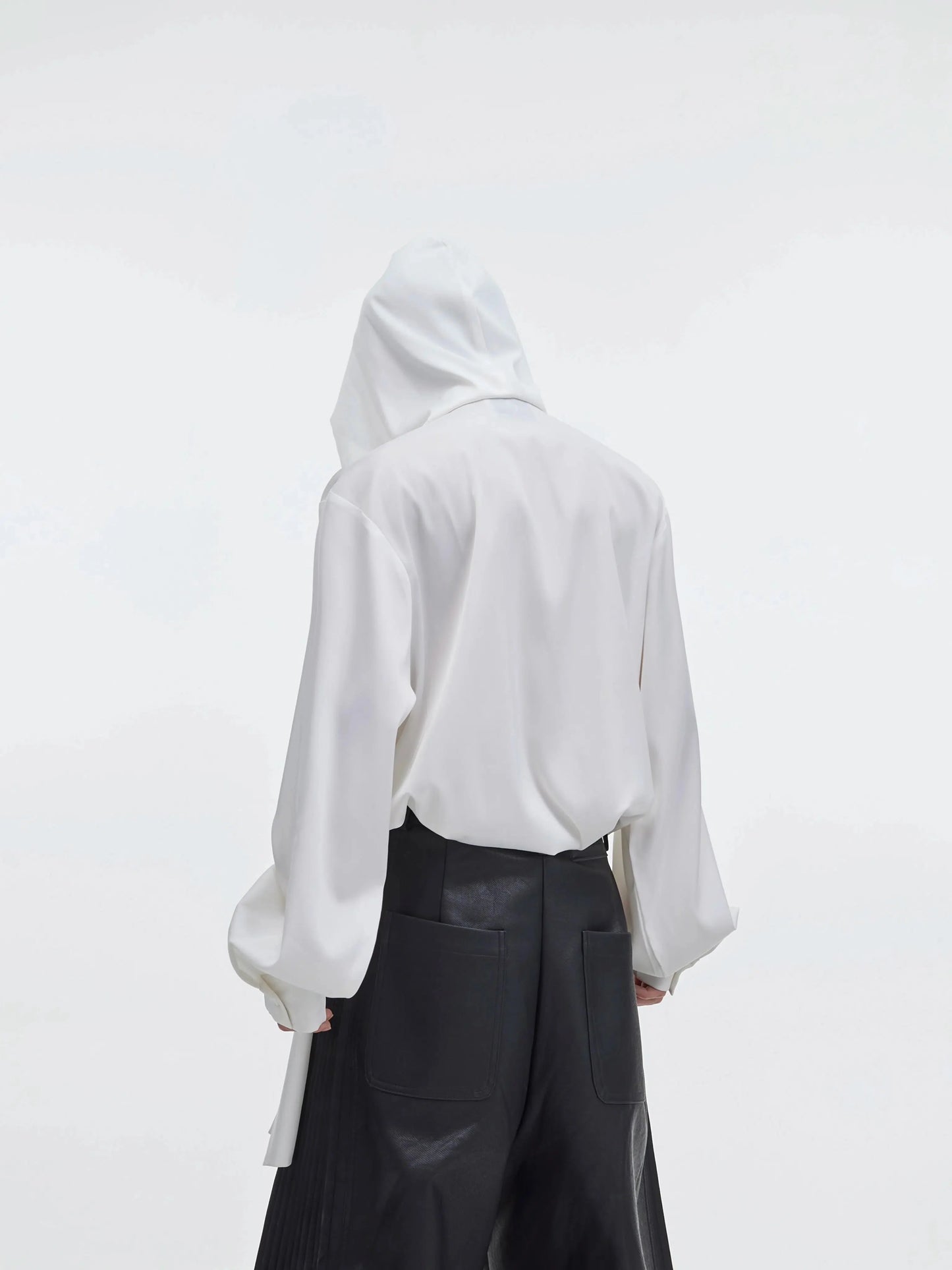 Shawl Hooded Ice Silk Long Sleeve Shirt-ArguE CulturE