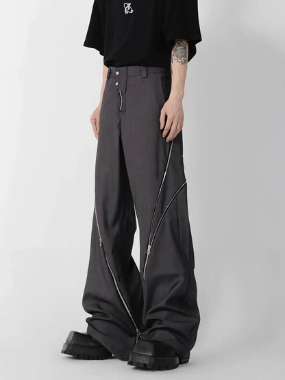 Zipper Slit Slightly Flared Pants-ArguE CulturE