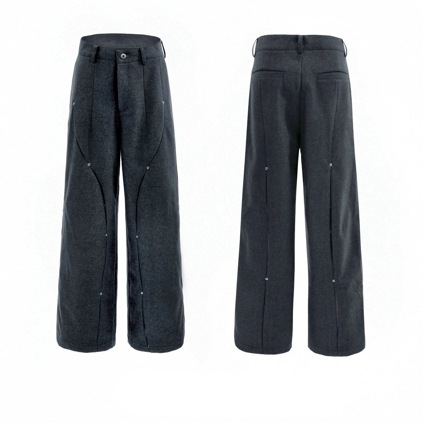 Metal Rivet Wide-leg Pants-ArguE CulturE