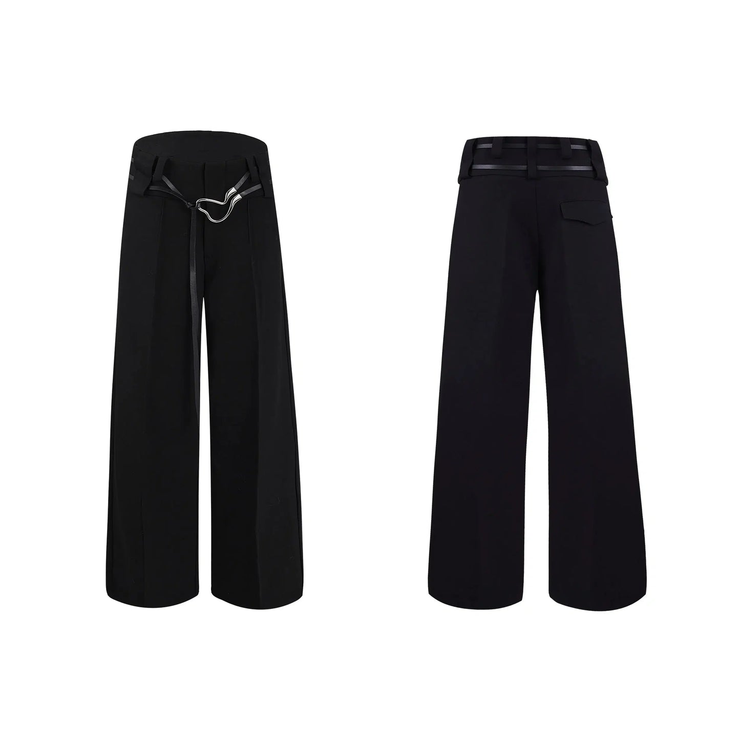 Metal Buckle Design Straight-leg Pants-ArguE CulturE