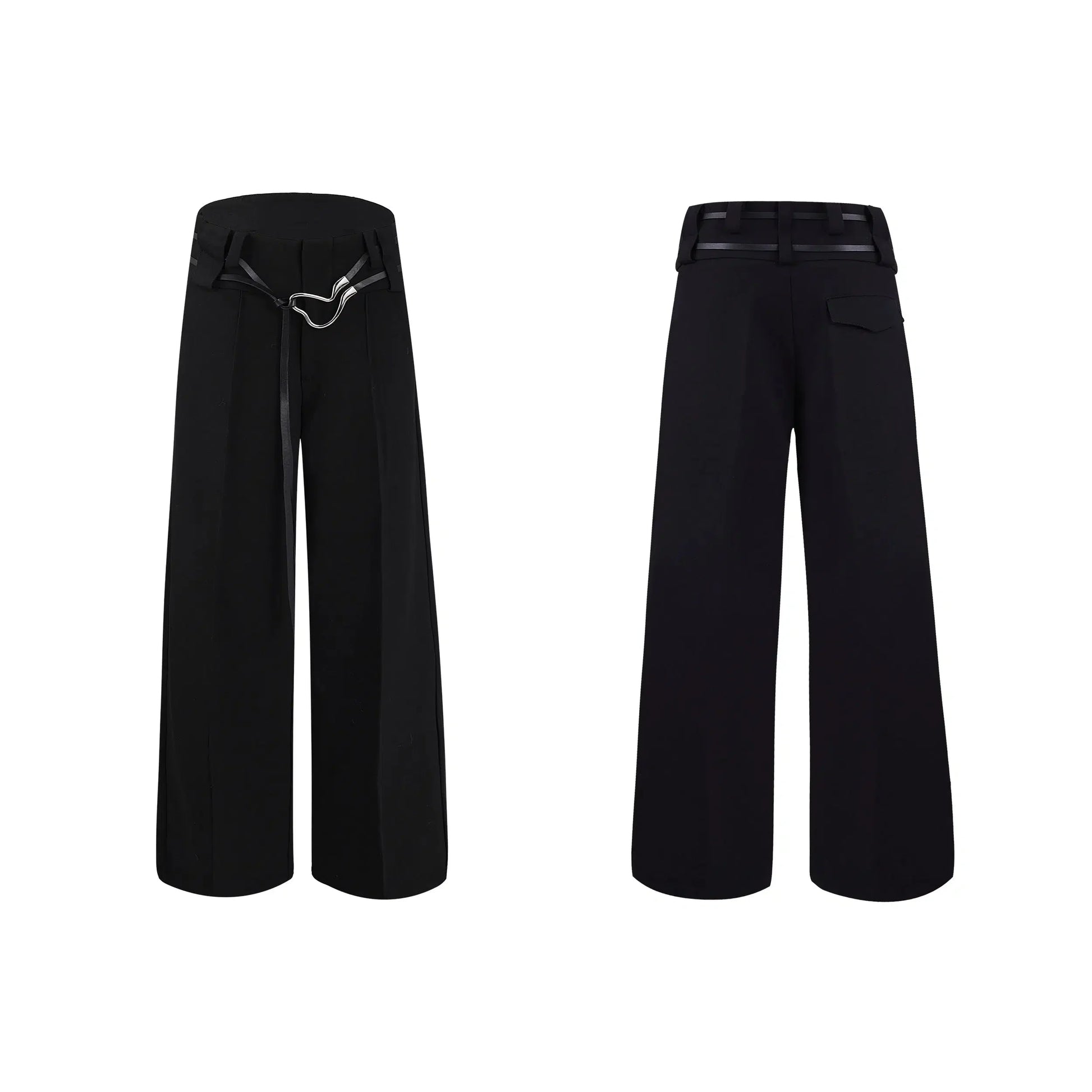 Metal Buckle Design Straight-leg Pants-ArguE CulturE