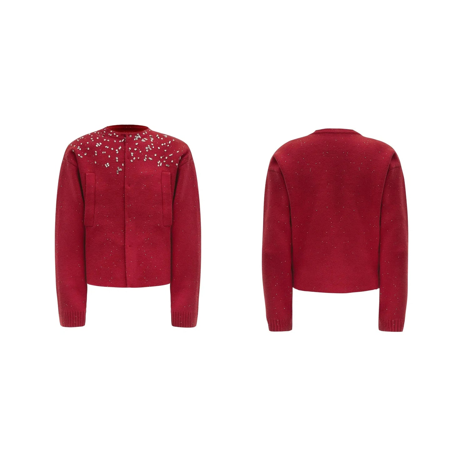 Diamond Embellished Knitted Cardigan-ArguE CulturE