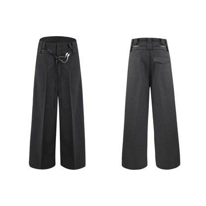 Metal Buckle Design Straight-leg Pants-ArguE CulturE