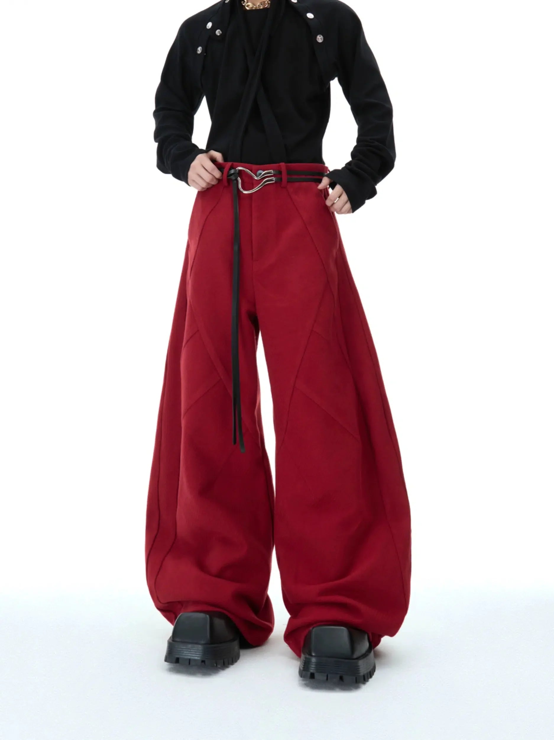 High-waist Wide-leg Pleated Pants-ArguE CulturE