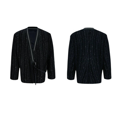 Sequin Tassel Collarless Suit Jacket-ArguE CulturE