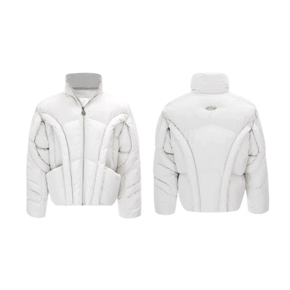 3D Stand Collar Cotton Padded Jacket-ArguE CulturE