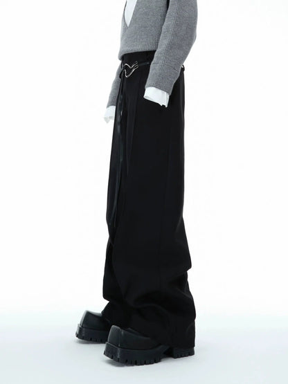 Metal Buckle Design Straight-leg Pants-ArguE CulturE