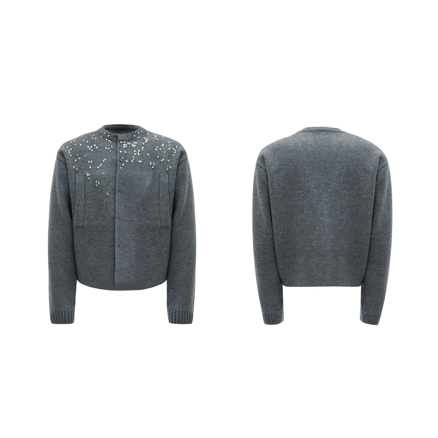 Diamond Embellished Knitted Cardigan-ArguE CulturE