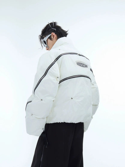 Deconstructed Zipper Padded Jacket-ArguE CulturE