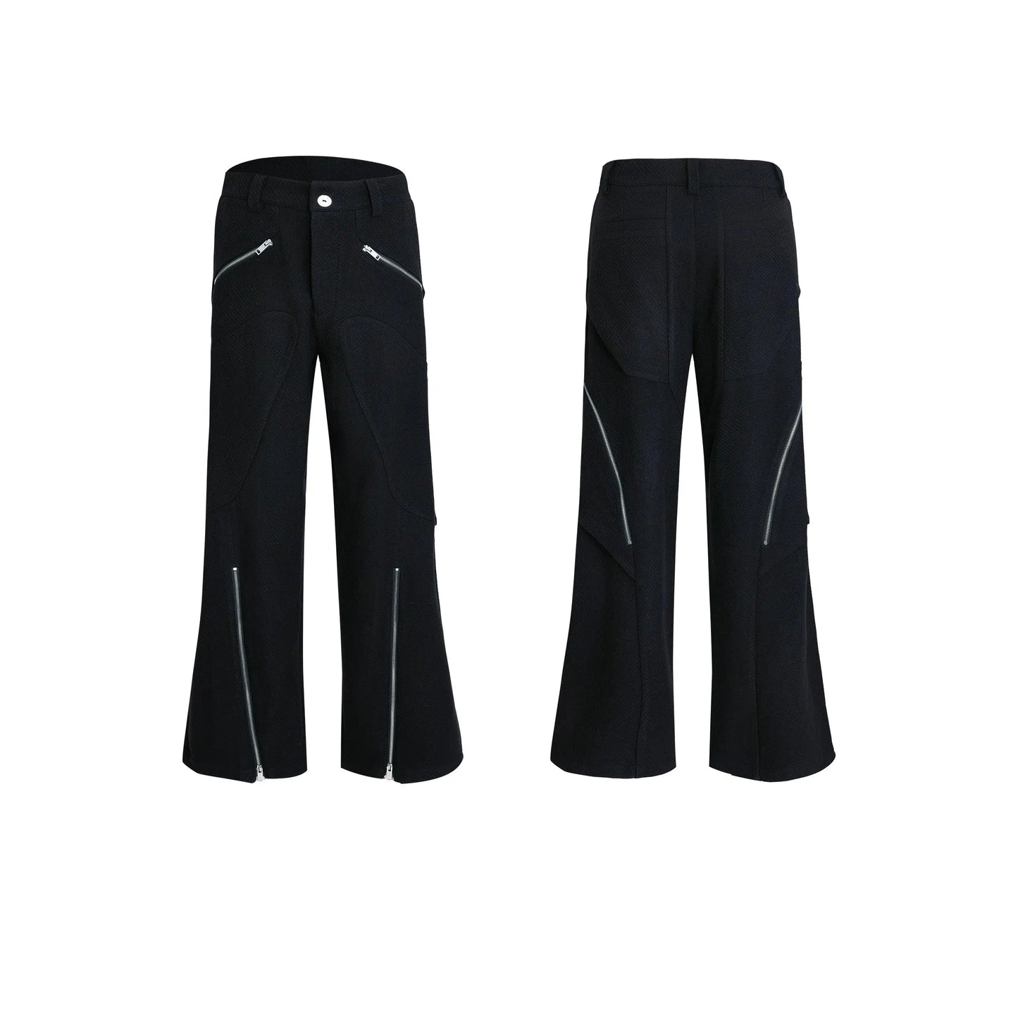 Loose-fit Metal Zipper Woolen Pants-ArguE CulturE