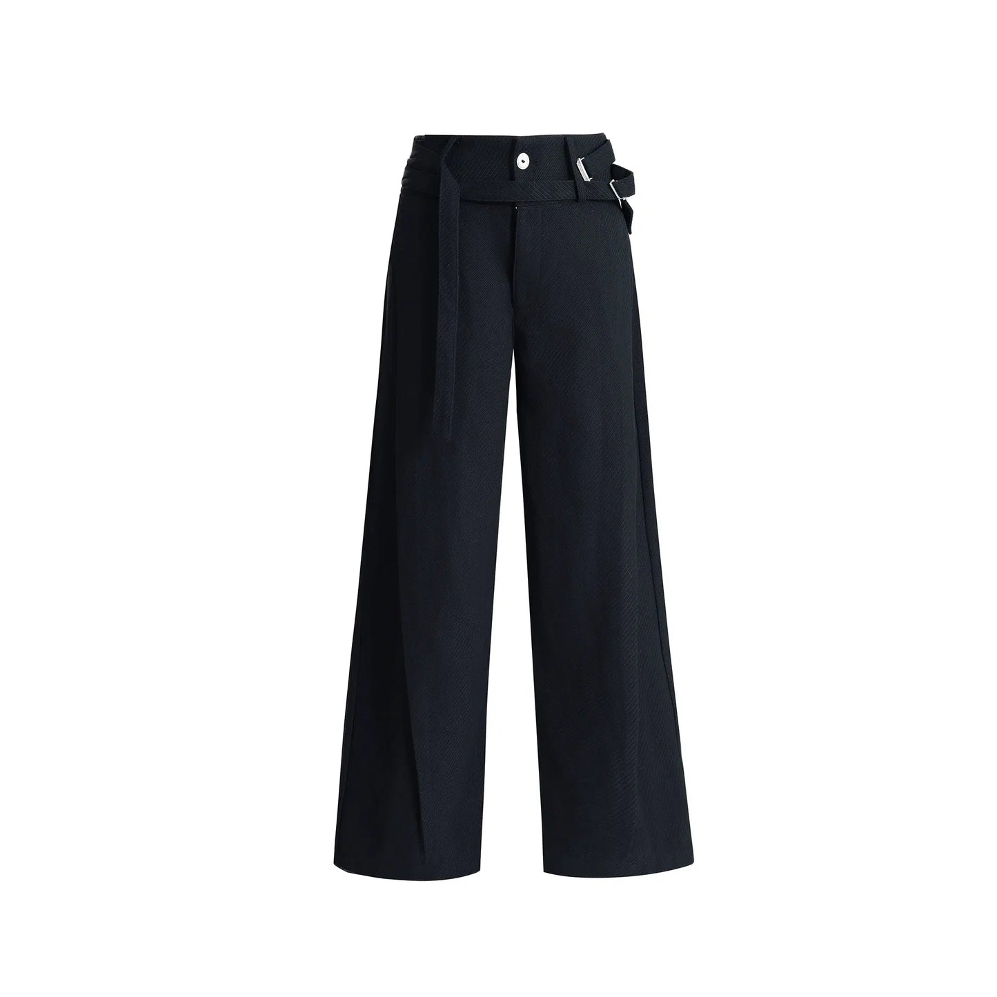 Wide-Leg Woolen Double Belt Pants-ArguE CulturE