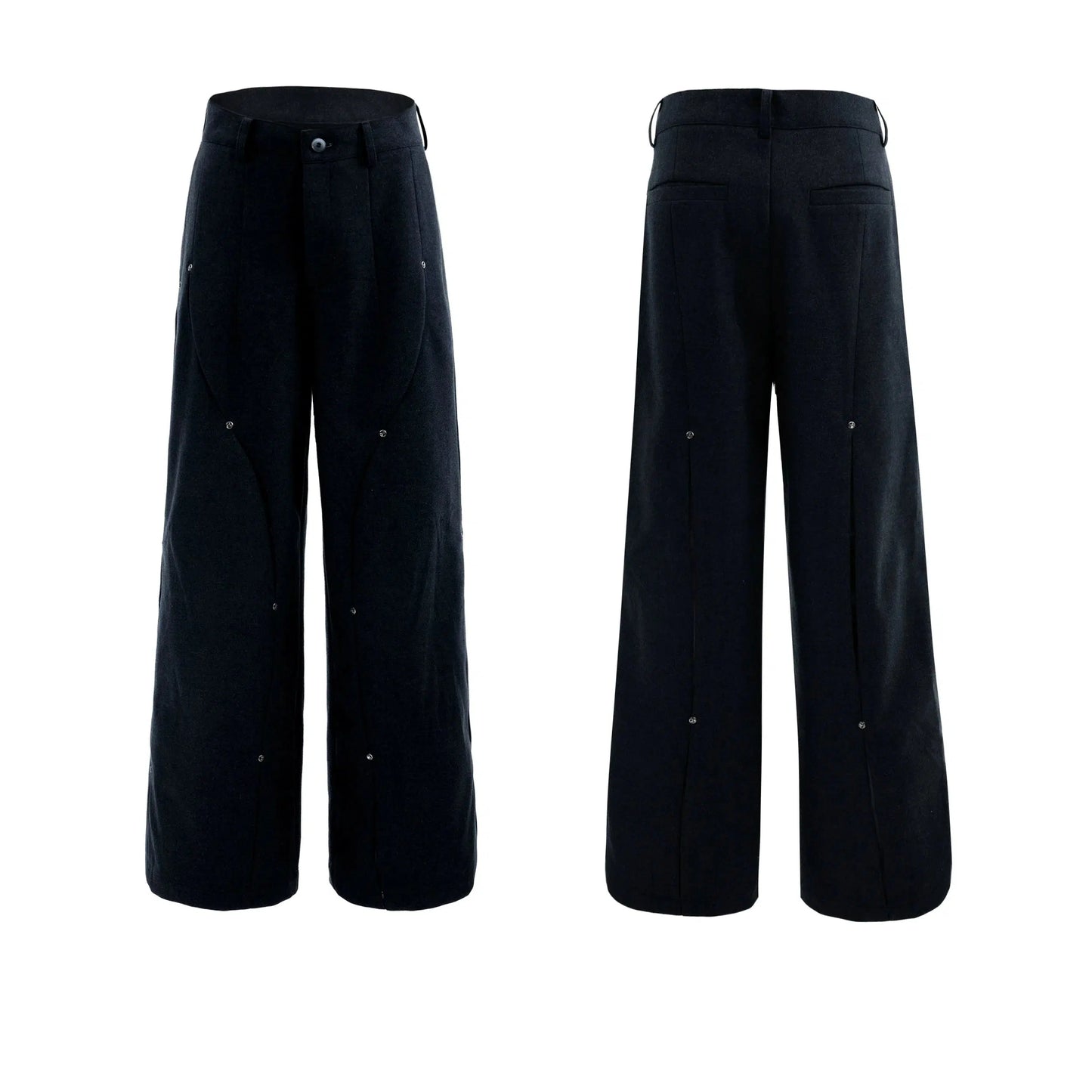 Metal Rivet Wide-leg Pants-ArguE CulturE