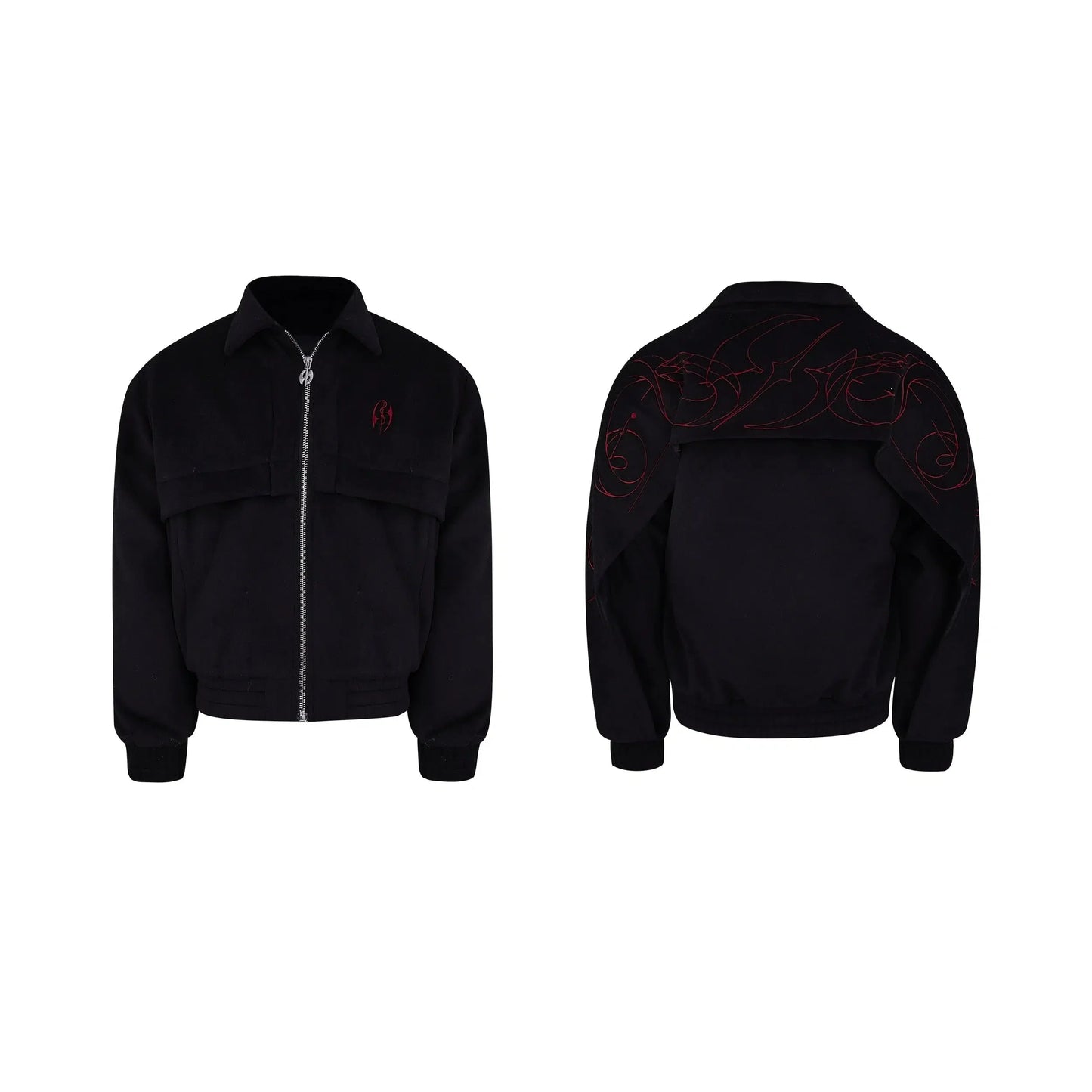 3D Embroidery Zip-Up Jacket-ArguE CulturE